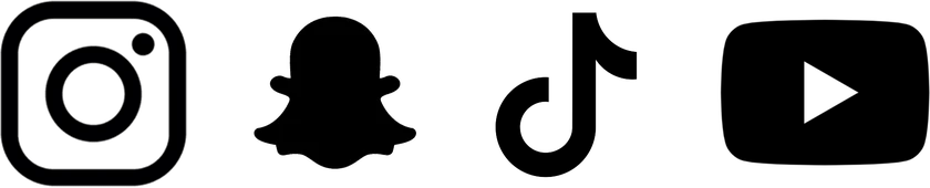 Instagram, Snapchat, TikTok and YouTube